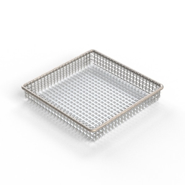 Anysizebasket Light Duty Basket: 6Lx6Wx1H, 304 SS, No Handles, Mesh: 2 x .063 FLB-060060010-N02S - main